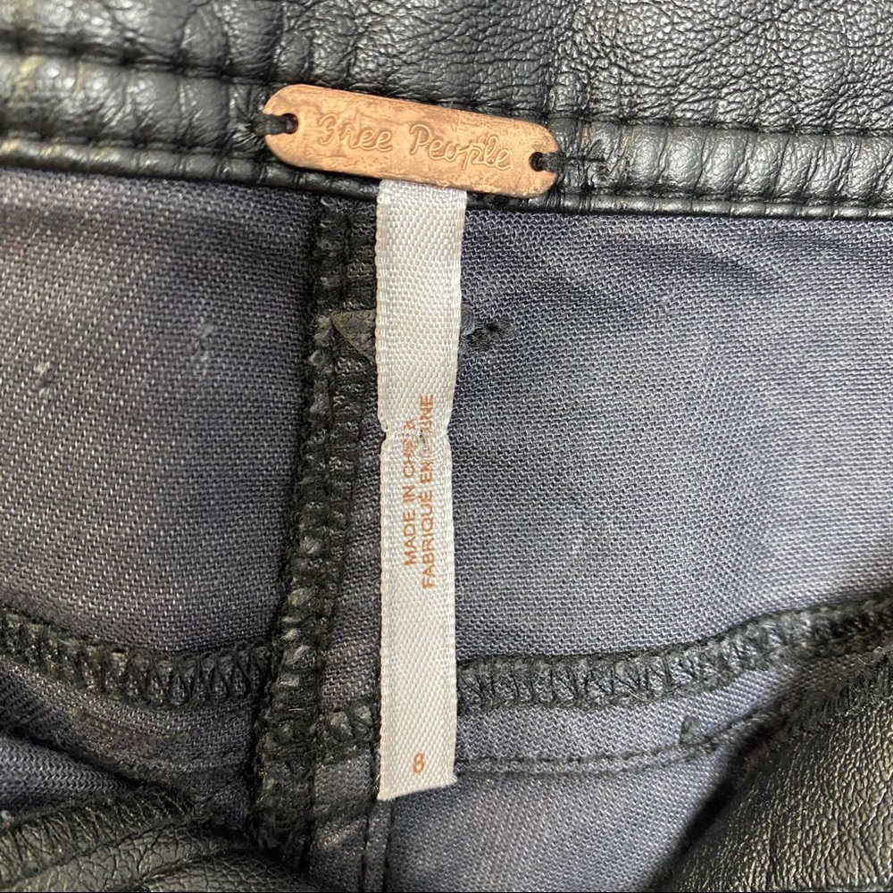 Free People Faux Leather Zip Moto Pants - Picture 10 of 10